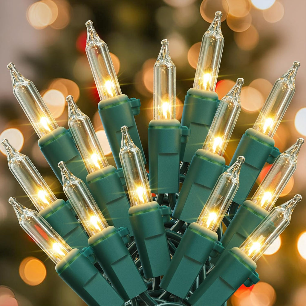 Woohaha Christmas Lights - 2 Pack 13ft 50 Count Incandescent Mini String Lights | Warm White for Indoor & Outdoor Decor
