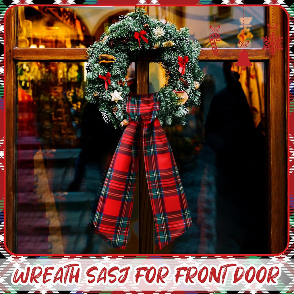 VitalCozy Christmas Wreath Sash - Satin Ribbon for Monogrammed Decor | Indoor/Outdoor Holiday Accessory