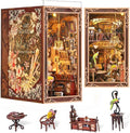 MiniCity Book Nook Kit - DIY Miniature Dollhouse Bookend Decor with LED Light | Painter's Day at Dusk