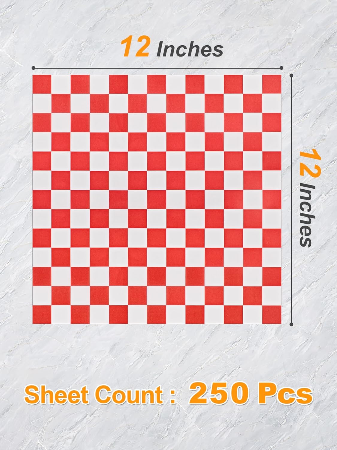 SMARTAKE 12 x 12 Inches Non-Stick Wax Paper - 250 Pcs Red Plaid Hamburger Patty & Sandwich Wraps
