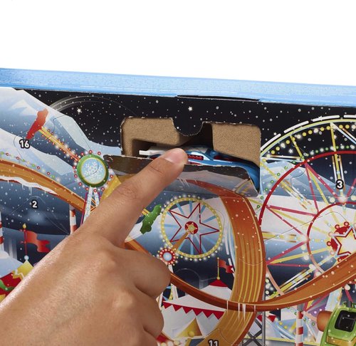 Hot Wheels | 2022 Advent Calendar Toy Cars Set - 8 1:64 Scale Vehicles & 16 Holiday Accessories