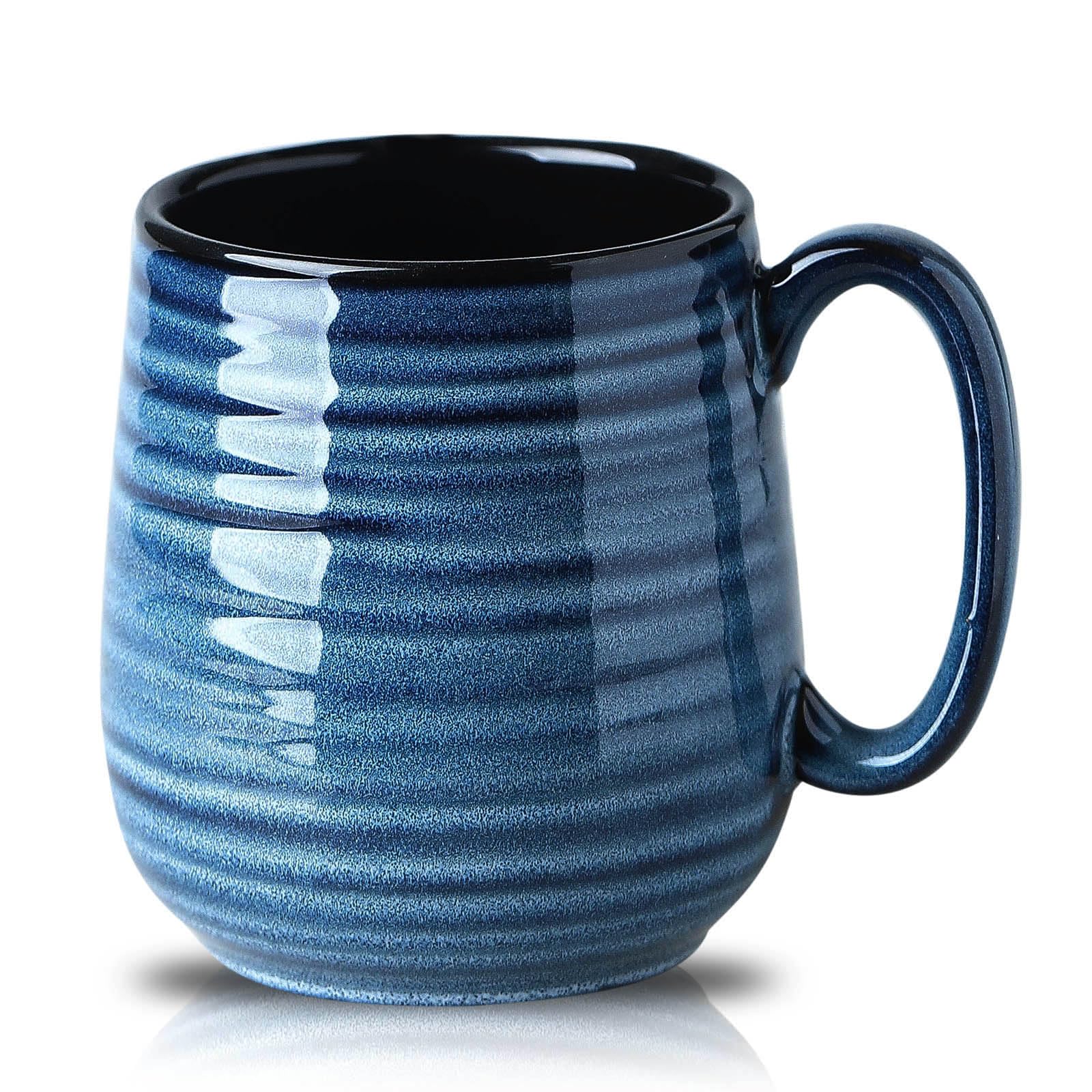 HASENSE Coffee Mug, 20 oz Ceramic Coffee Cup for Men and Women, Large Coffee Mug for Latte Coffee Tea Soup for Office and Home, Dishwasher and Microwave Safe, 1 PCS (Blue)