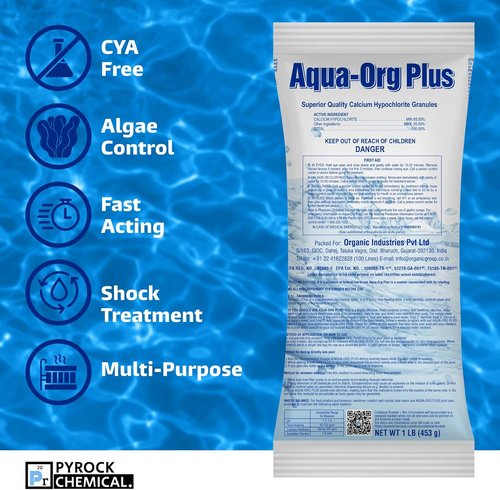 Aqua Org Plus Pool Shock - 65% Granular Calcium Hypochlorite - 24-Pack of 1 lb Bags for Pools & Spas