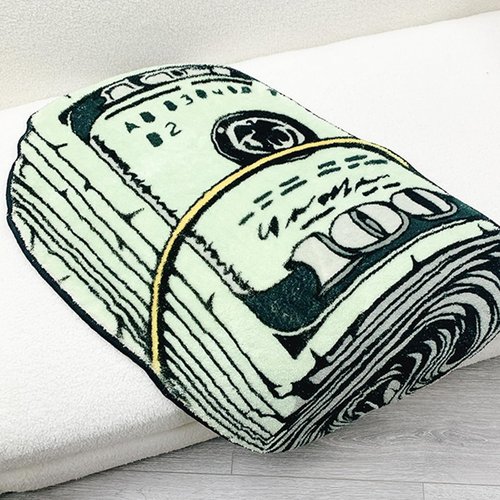 **Money Rug | 100 Dollar Bill Design | Funky 20x32 Inch Bath Mat for Home Decor**