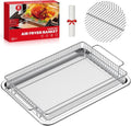 Air Fryer Basket Set by [Brand Name] - Stainless Steel Mesh Crisper Tray for Healthy Cooking | Dishwasher Safe, Fits Most Ovens