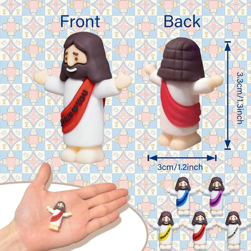 Little Jesus Figures - 30PCS Religious Party Favors | Mini Jesus Figurines for Easter Egg Fillers