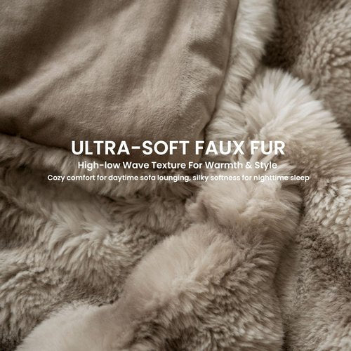 Electric Heated Blanket for Girls & Women, Soft & Luxurious, Faux Rabbit Fur Heating Throw Blankets, 6 Heat Settings, Overheat Protection, Quick Heating, Memory Function, Gift-Ready Design, 50"x60"