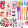 SNLN Valentines Party Favors Valentines Day Gifts for Kids Classroom, 24 Pack Invisible Ink Pen Notebook Stamp Sticker Boys Girls School Classroom Exchange Gifts Birthday Goodie Bags Stuffers - Pet