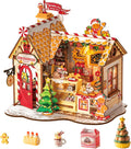 ROBOTIME Miniature House Kit - DIY Tiny Gingerbread Dollhouse for Family Gifts | Perfect for Halloween & Christmas