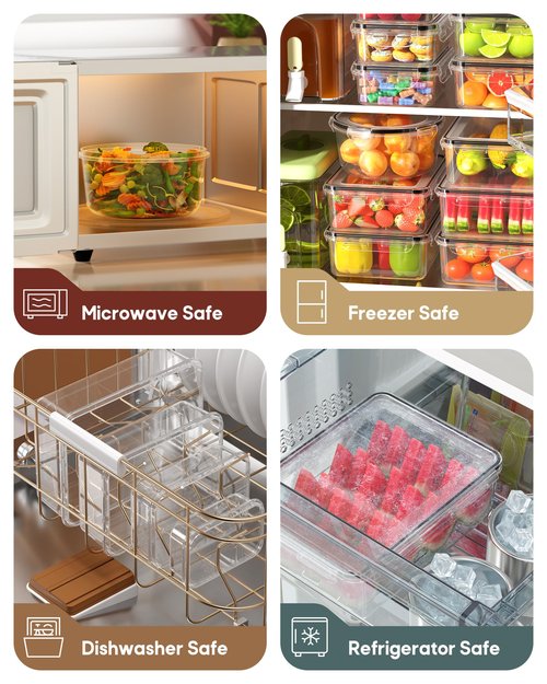 70 PCS Food Storage Containers with Lids Airtight, (35 Lids & 35 Containers) Leak proof Containers Set for Kitchen, Meal Prep, BPA-Free, PVC-Free Plastic, Microwave/Dishwasher Safe, Extra Labels & Pen