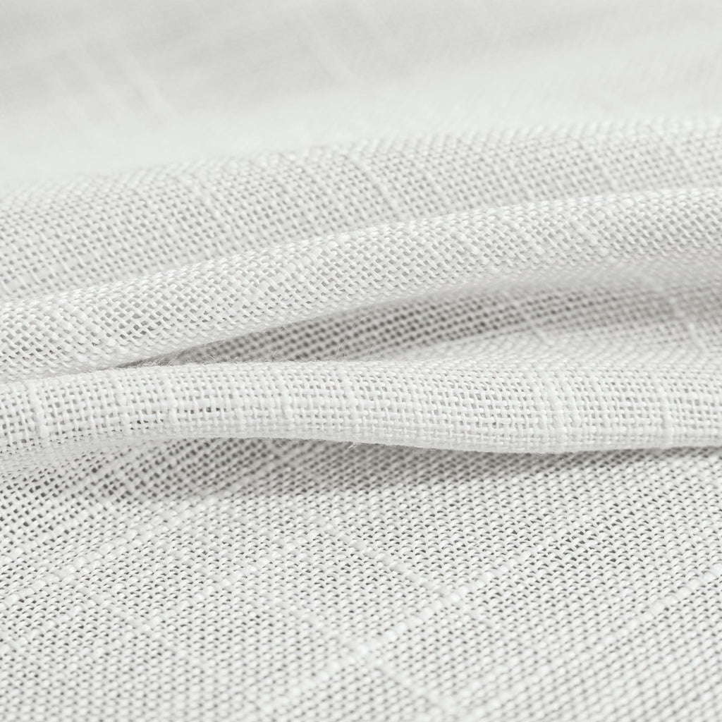FMFUNCTEX Linen Sheer White Curtains Sliding Door Curtain 108inches Long Patio Glass Door Curtain Panel 100" Width Rich Cross Weave Textured Semi-Sheer Living Room Divider Bedroom Window Draperies 1pc
