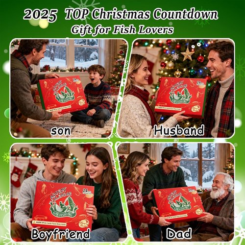 Fishing Advent Calendar 2025 - 24-Day Countdown for Men & Teens | Perfect Christmas Gift with Tackle & Lures