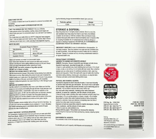 HTH 52030B Swimming Pool Shock - Boost Chlorine Levels with Cal Hypo Formula | 13.3oz (Pack of 6)