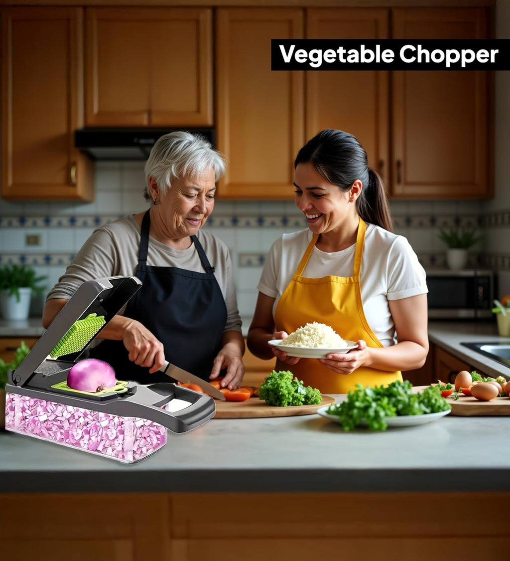 Pro-Series 16-in-1 Vegetable Chopper | Multi-Blade Food Cutter with Container & Mandoline Slicer