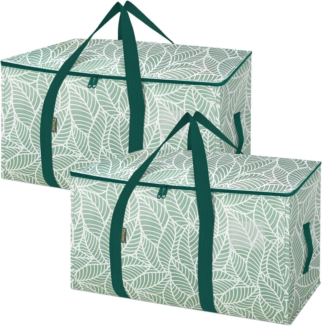 BALEINE Oversized Moving Bags - Heavy-Duty Storage Totes with Reinforced Handles | 2-Pack Antique Foliage