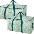 BALEINE Oversized Moving Bags - Heavy-Duty Storage Totes with Reinforced Handles | 2-Pack Antique Foliage