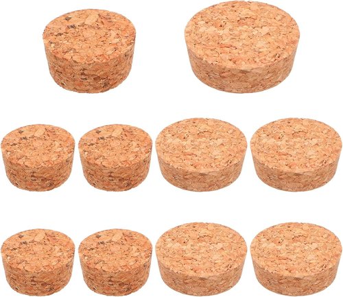 10 Pcs Tapered Cork Plugs, 2 Sizes Wine Bottle Stopper, Large Wooden Stoppers, 1.5 to 1.9 Inch Diameter, Natural Soft Wood Corks for Wine, Beer, Jars, DIY Crafts, Bottles Ornaments