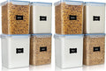 Vtopmart Large Food Storage Containers - 5.2L BPA-Free Airtight Canisters with Lids & Labels | 4-Pack in Blue