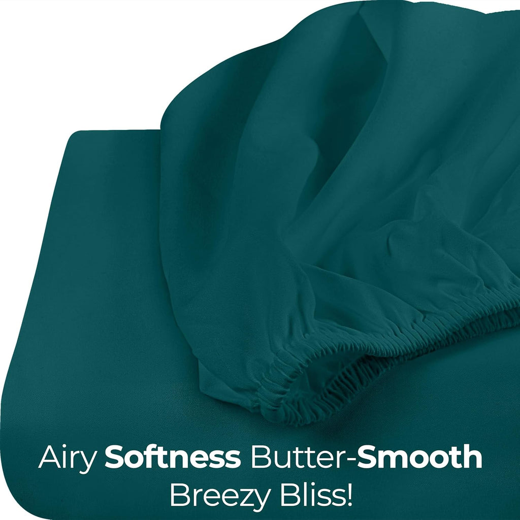 Utopia Bedding King Fitted Sheet - Deep Pocket Soft Microfiber - Fade Resistant & Easy Care | Teal