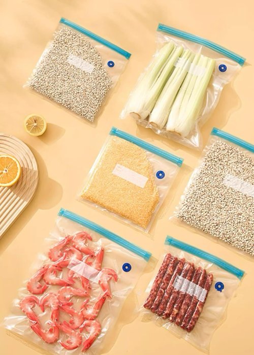 Sous Vide Bags-BPA-Free Reusable Vacuum Seal Bags for Food/Freezing safe-20pcs (8.6 * 8.5in) Vacuum Food Storage Bags & Seal Clips for Sous Vide Cooking-HOMYLAND