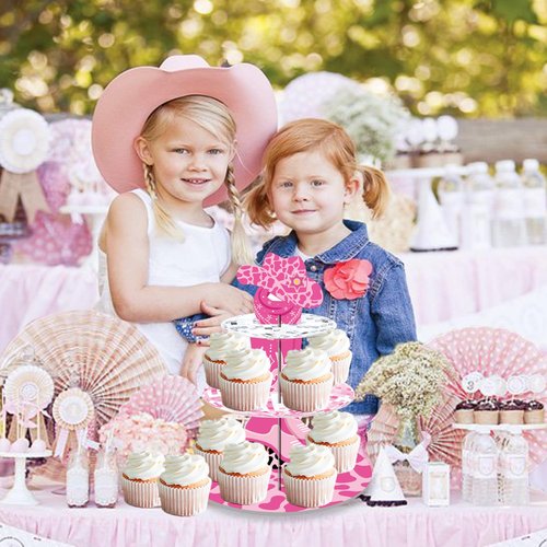 Western Cowgirl Party Decorations Cowgirl Bachelorette Cupcake Stand Decorations Let's Go Girls Cake Holder for Last Disco Bachelorette Girls Birthday Western Rodeo Party