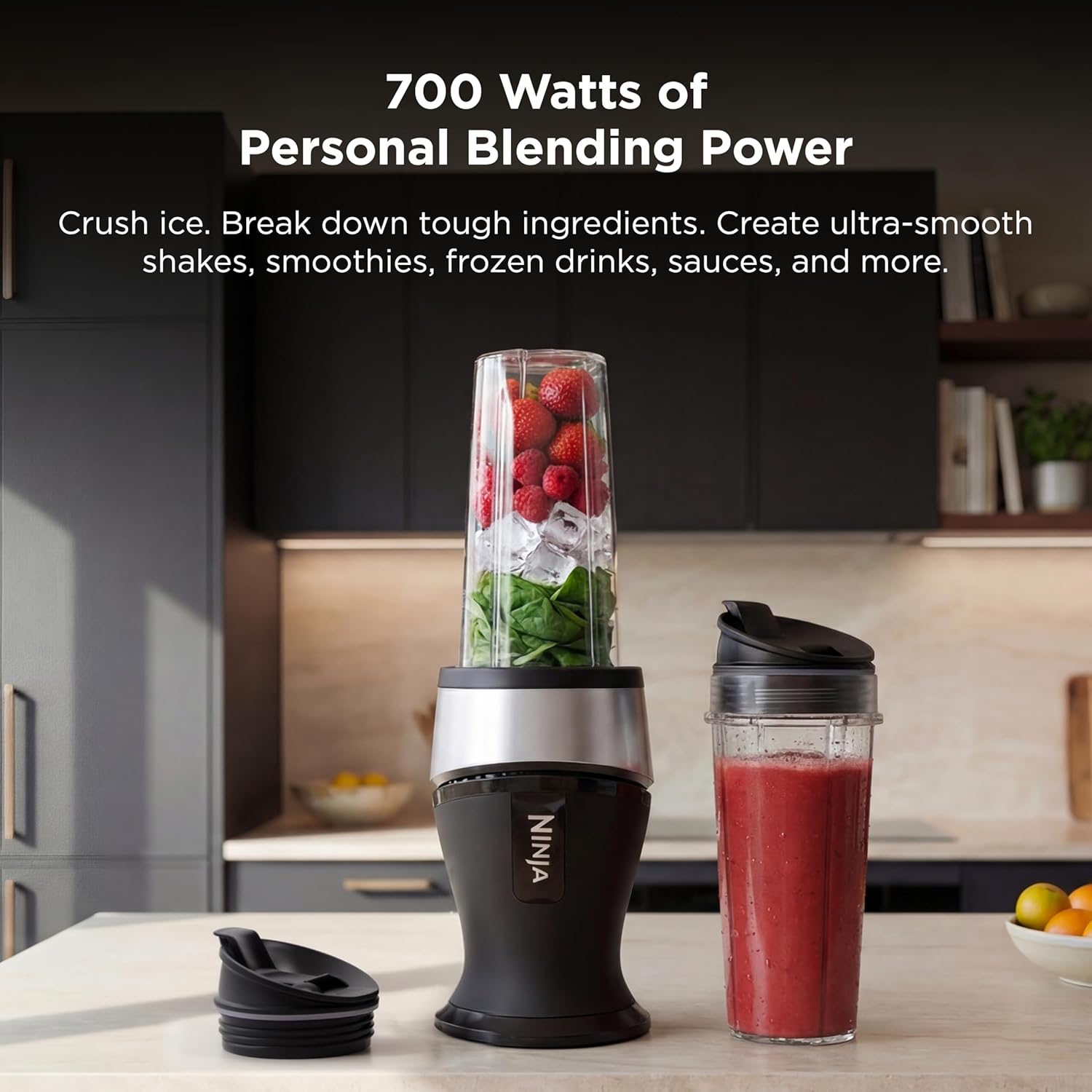 Ninja Fit Compact Personal Blender - Portable Smoothie Maker with (2) 16-oz To-Go Cups | 700 Watts | Black