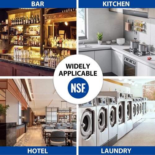 APLSS NSF All 430 Stainless Steel Wall Shelf 14 x 36 Inches - 2 Pack 230 lb, Floating Mount Rack for Commercial & Residential Use