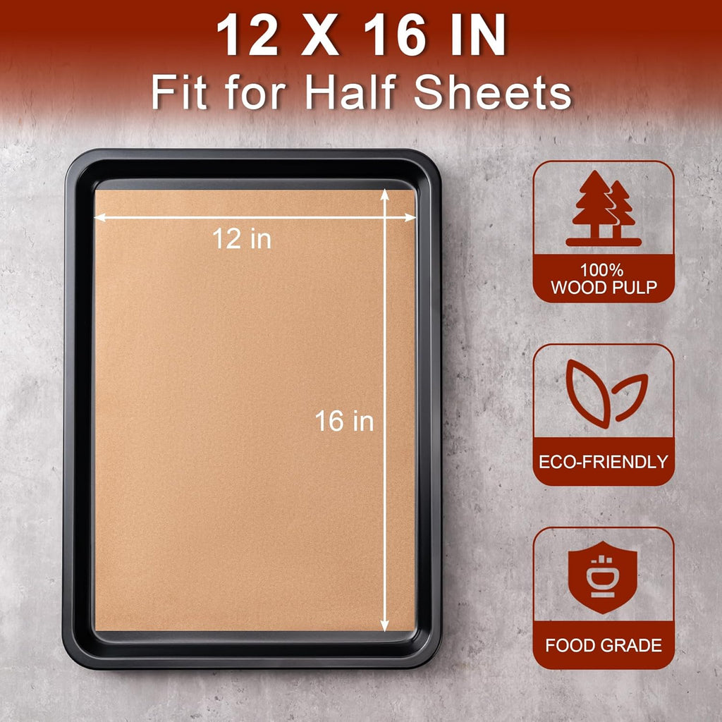 200 Pcs Unbleached Parchment Paper Sheets - 12x16 Inches Non-Stick Baking & Cooking Essentials