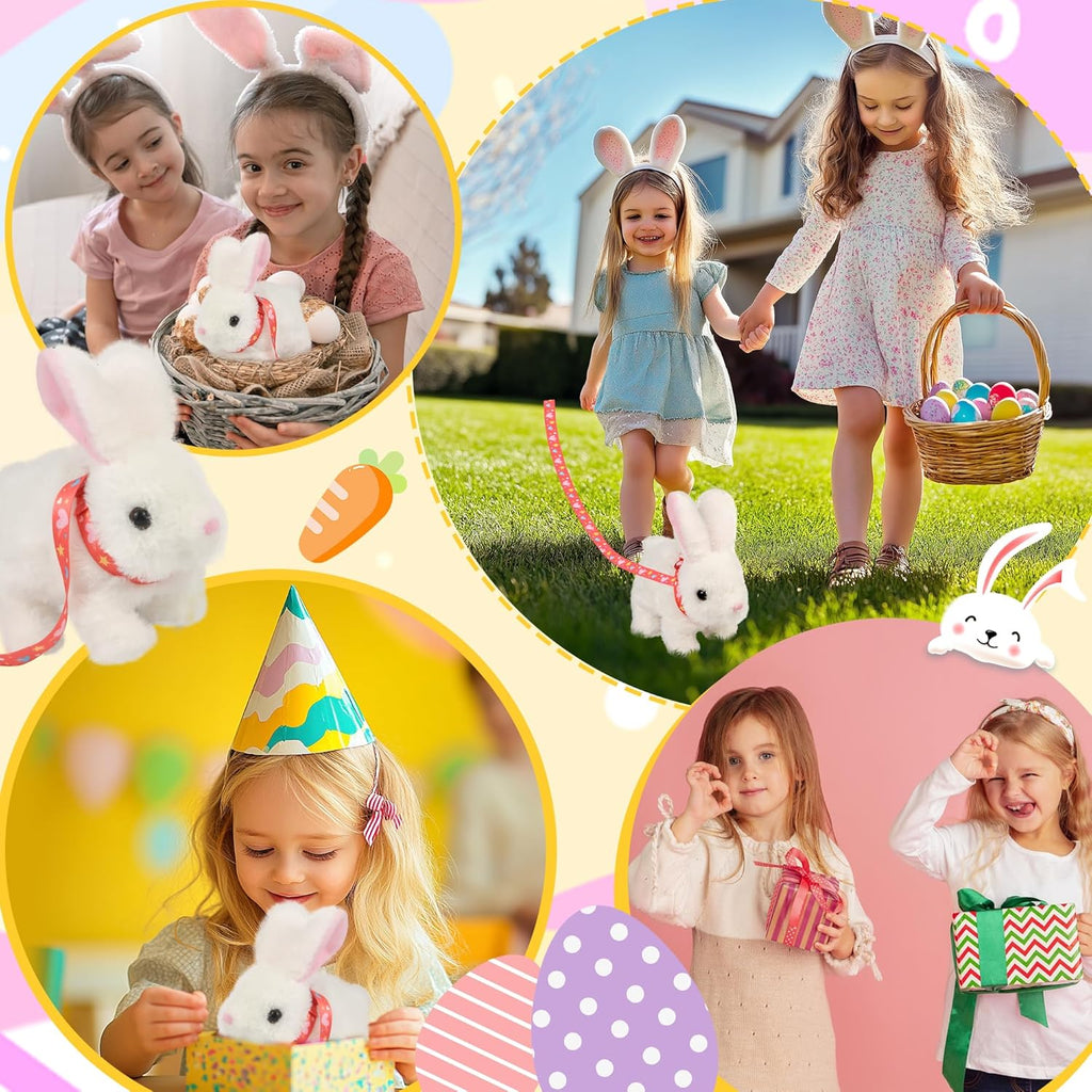 Bunby Easter Robot Bunny Pal - Interactive Plush Toy with Sounds & Hopping Action | White