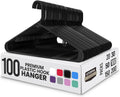 Utopia Home Plastic Hangers 100 Pack - Durable Space-Saving Closet Organizers - Essential for Shirts, Pants, Skirts & Coats (Black)