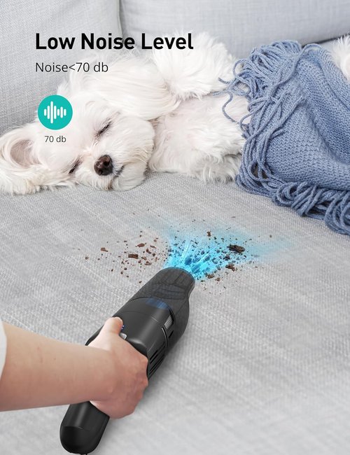 Aspiron Cordless Handheld Vacuum - 24KPA Powerful Car Cleaner with Wireless Charger | Ergonomic Design, Portable