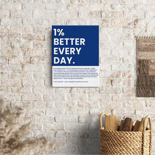 1% Better Every Day - Inspirational Office Wall Art | Motivational Framed Poster for Home & Classroom