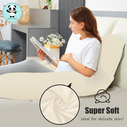 HIPHOP PANDA U-Shaped Pregnancy Pillow - Full Body Maternity Support for Comfort & Relief | 57 Inch, Ivory