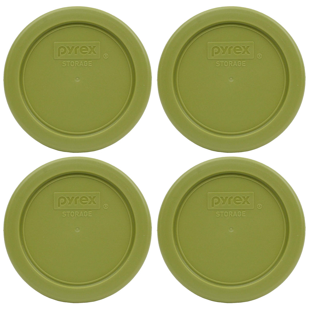 Pyrex 7202-PC 1-Cup Olive Green Food Storage Replacement Lid (4-Pack) - Made in USA