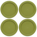 Pyrex 7202-PC 1-Cup Olive Green Food Storage Replacement Lid (4-Pack) - Made in USA