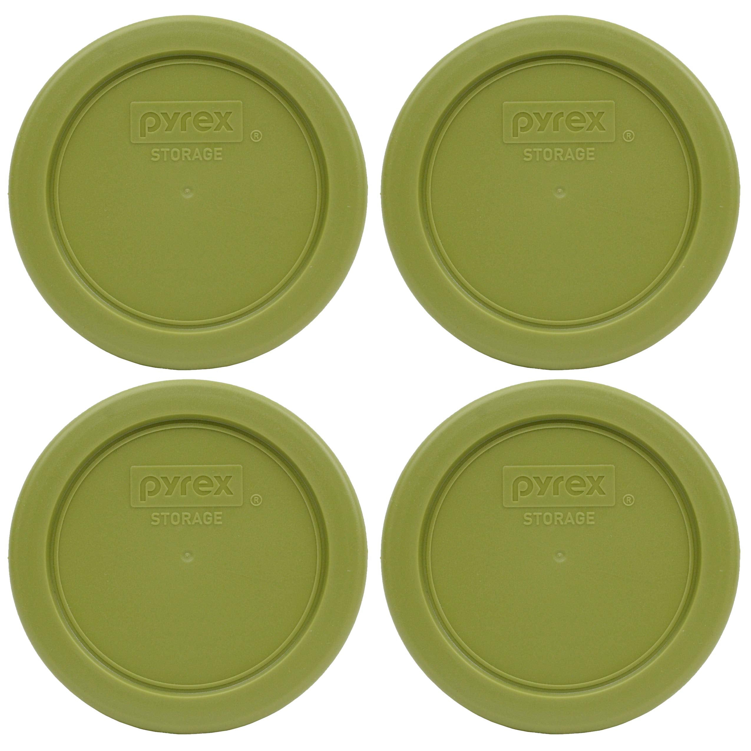 Pyrex 7202-PC 1-Cup Olive Green Food Storage Replacement Lid (4-Pack) - Made in USA