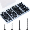 KURUI Drywall Screws Assortment Kit - #6 Black Wood Screws for Sheetrock | 165pcs Picture Hanging Set
