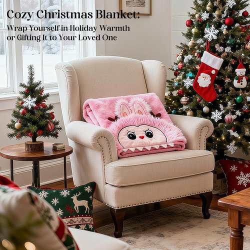 Wearable Blanket Hoodie, Christmas Blanket Hoodie Comfy and Fluffy, Flannel Hoodie Blanket for Women Men Adult Teen, Christmas Gifts for Women, Cozy Warm Soft Fuzzy Hooded Blanket Xmas Gift Ideas-Pink