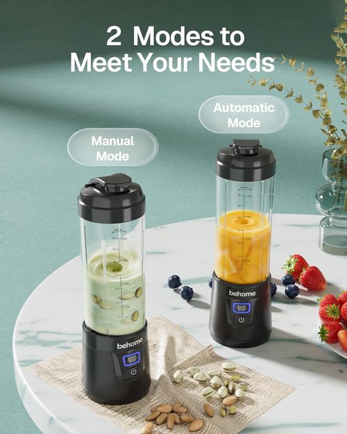 Behome Portable Blender - Personal Juicer for Smoothies & Shakes | 14 OZ BPA-Free, USB-C Rechargeable, Dishwasher Safe