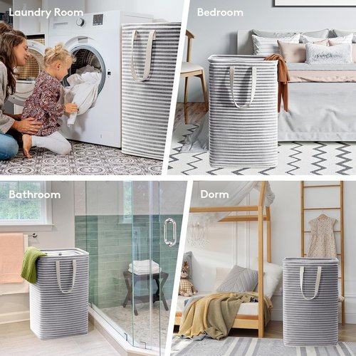 Lifewit 4-Pack Laundry Basket - 80L Each Collapsible Hamper with Waterproof Design | Black