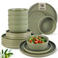 AmorArc Stoneware Dinnerware Sets for 6,Reactive Ceramic Plates and Bowls Set,Highly Chip and Crack Resistant | Dishwasher & Microwave Safe | Round Dishes Set Service for 6 (18pc)