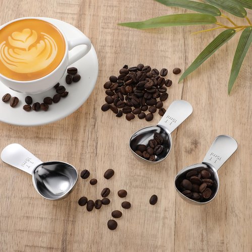 Coffee Scoop Set, 3 Pcs Measuring Spoons Stainless Steel Coffee Spoons 15 ML Tablespoon with Short Handles Small Metal Teaspoons for Coffee Tea Sugar Flour Measuring Dry and Liquid Ingredients