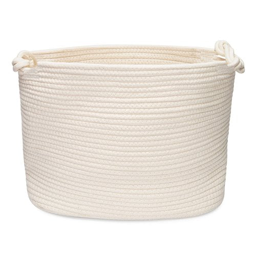 Parker Baby Rope Storage Cubes - 11 Inch Nursery Cubby Organizer, Closet Organizer, Toy Bin - White