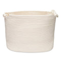 Parker Baby Rope Storage Cubes - 11 Inch Nursery Cubby Organizer, Closet Organizer, Toy Bin - White