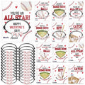 Demonwer 24 Sets Valentine's Day Baseball Bracelet Gift Adjustable Baseball Bracelets with Inspirational Cards Sport Party Favors for Valentine Team Prize Exchange Gifts Supplies