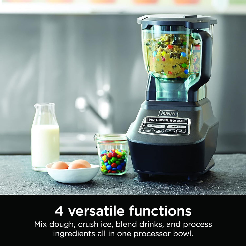 Ninja Kitchen System - All-in-One Food Processor & Blender for Smoothies | Includes Pitcher, Travel Cup & 8-Cup Bowl | Perfect for Salsa, Dough & Frozen Drinks | 120 Volts | Black | BL770AMZ