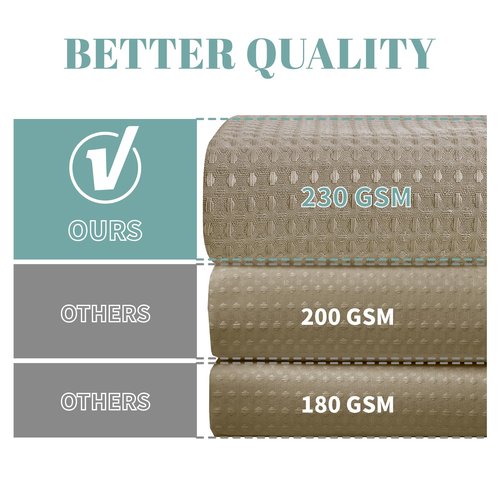 eachope Khaki No Hook Waffle Weave Shower Curtain with snap-in Liner Replacement, 230GSM Waterproof Fabric Hotel Shower Curtain Set for Bathroom, Through Mesh Top Window,71Wx74H
