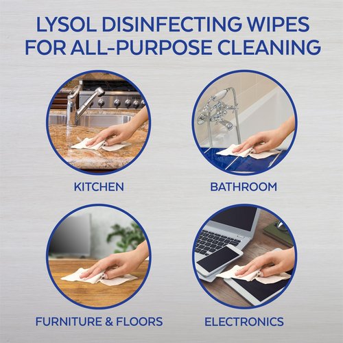 Lysol Disinfecting Wipes To-Go Pack, Lemon Scent, 15 Count (Pack of 3)