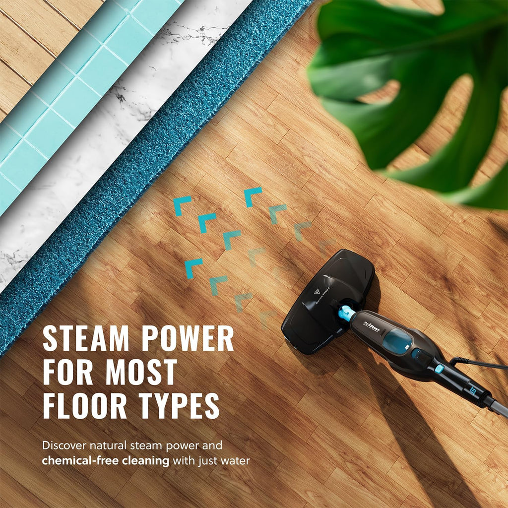 PurSteam Professional Steam Mop - Multi-Surface Floor Cleaner for Hardwood, Tile & Carpet | Fast Heating & Lightweight