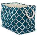 DII Polyester Container with Handles, Lattice Storage Bin, Small, Teal